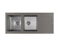 Florentina Мойка "Комби" 1160, серый шелк FS арт-21.415.E1160.307 — фото 1, Кухонные мойки