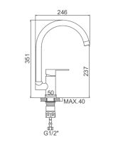 Смеситель для кухни Accoona H103 Нержавеющая сталь арт-A45103 — фото 2, Смесители для кухни