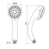 Ручной душ Melodia della vita Standard Хром арт-MKP20454BL — фото 2, Лейки для душа