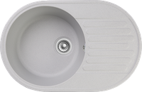 GRANFEST Мойка QUARZ 18 1-чаша+крыло 740*480мм серый арт.GF-Z- арт-18 серый — фото 1, Кухонные мойки