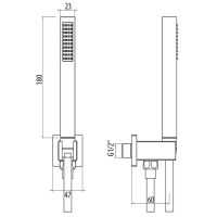 Душевой гарнитур Gattoni Programma Doccia Черный матовый арт-KTQ01/PDNO — фото 2, Душевые гарнитуры на держателе