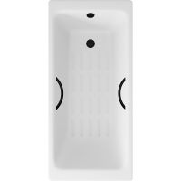 Чугунная ванна Delice Parallel 170x80 с черными матовыми ручками с антискользящим пок арт-DLR220502RB-AS — фото 1, Чугунные ванны