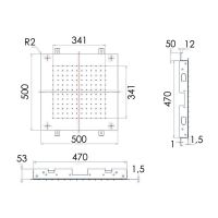 Верхний душ Remer Нержавеющая сталь арт-SS357SFS50 — фото 2, Верхние души