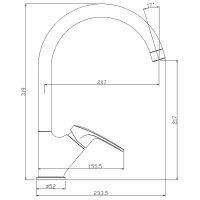 Смеситель для кухни Rossinka Хром арт-RS45-23 — фото 2, Смесители для кухни