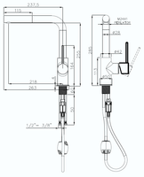Rivelato Смеситель для кухни Ledro Г-обр.с выдвижной лейкой D-35мм brina cromo арт. арт-9022201 brina cromo — фото 2, Смесители для кухни