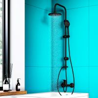 Душевая система Dorff Comfort Черная матовая арт-D0708000BL — фото 3, Душевые стойки