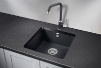 Granula- (чёрный металлик), кухонная мойка, кварц арт-3801, ШВАРЦ — фото 2, Кухонные мойки