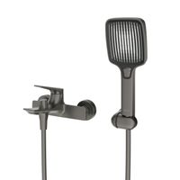 Смеситель для ванны и душа в комплекте с ручным душем, шлангом и держателем CEZARES арт-LINER-VD-GM — фото 1, Смеситель для ванны