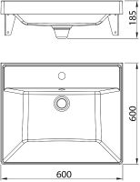 Раковина Florentina Капелла 60 на стиральную машину Белая арт-10.180.00600.001 — фото 2, Раковины на стиральную машину