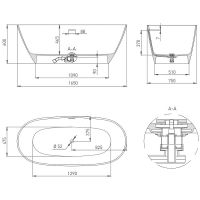 Ванна из искусственного камня Salini Sofia 165х75 Белая матовая арт-102521M — фото 8, Ванны из искусственного камня
