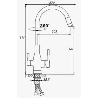 Смеситель для кухни D-Lin Черный матовый арт-D159315-4A — фото 4, Смесители для кухни