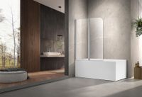 AQ NFB 6222-100 (новый артикул ) Шторка на ванну двухэлементная, поворотная 1000X1 арт-AQ DEL SBA 10015CH — фото 3, Шторки для ванной распашные