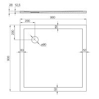 Душевой поддон из искусственного камня Aquaton Калифорния М 90x90 Белый арт-1A737536CA010 — фото 4, Душевые поддоны из искусственного камня