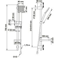 Душевой гарнитур Swedbe Hermes Черный матовый арт-5109B — фото 3, Душевые гарнитуры на штанге