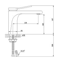 Смеситель для раковины Bronze de Luxe Element Матовое золото Черный арт-EL02GB — фото 5, Смесители для раковины
