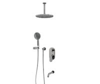 Встраиваемый комплект для ванны с верхней душевой насадкой, лейкой и изливом арт-A175868 — фото 1, Встраиваемые душевые комплекты