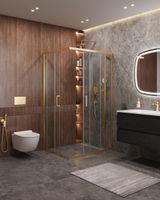 Душевой уголок CEZARES арт-MOLVENO-AH-21-90+20-C-BORO-IV — фото 2, Прямоугольные душевые уголки