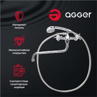 Смеситель для ванны Agger Retro-X универсальный Хром арт-A1722200 — фото 2, Смеситель для ванны