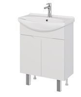 Тумба DAVID D, 65 см , подвесная/напольная,2 дверцы, белый глянец, под ум. Лагуна 65 арт-99.0403 — фото 1, Тумбы под раковину