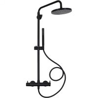 Душевая система AQUAme Черная матовая арт-AQM8001MB — фото 1, Душевые стойки