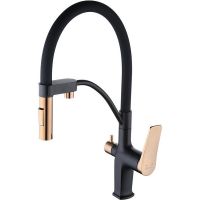 Смеситель для кухни Lemark Bronx Черный Золото арт-LM3761BLR — фото 1, Смесители для кухни