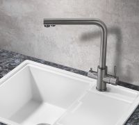 Смеситель для кухни Milacio Ultra Вороненая сталь арт-MCU.553.GM — фото 8, Смесители для кухни