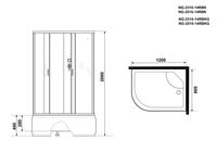 Душевая кабина Niagara Classic NG-2310-14RBK (120х80х200) высокий поддон(40см),стекло матовое,4 мест арт-23101424RBK — фото 4, Душевые кабины