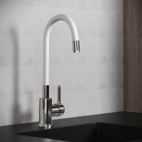 Смеситель для кухни Aringa Твид Хром Белый арт-AR02021WH — фото 2, Смесители для кухни