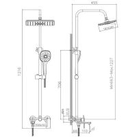 Душевая система Haiba Хром арт-HB23505 — фото 2, Душевые стойки