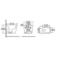 Унитаз Azario Boca подвесной Белый с сиденьем Микролифт арт-AZ-1048 A — фото 7, Подвесные унитазы