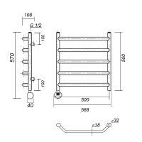 Электрический полотенцесушитель Domoterm Лаура П5 500x500 EL Хром арт-ЛаураП5500x500EL — фото 2, Электрические полотенцесушители