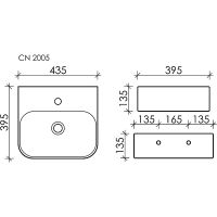 Раковина Ceramicanova Aura 44 Белая арт-CN2005 — фото 3, Раковины подвесные