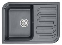 Granula- (чёрный металлик), кухонная мойка, кварц арт-7001, ШВАРЦ — фото 1, Кухонные мойки
