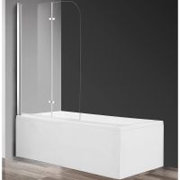 Шторка на ванну AQUAme 120 профиль Хром стекло прозрачное арт-AQM2852B — фото 1, Шторки для ванной распашные