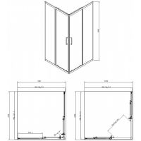 Душевой уголок Azario Seattle профиль Хром стекло прозрачное арт-AZ-131 S A 100*100*195 — фото 2, Квадратные душевые уголки
