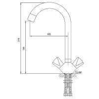 Смеситель для кухни Melodia della vita Lucia Хром арт-MDV32215 — фото 2, Смесители для кухни