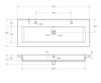 Товар: Керамическая раковина с одной чашей и двумя отверстиями под смеситель CEZARES арт-CZR-8070-120-1-2 - фото 6 Керамическая раковина с одной чашей и двумя отверстиями под смеситель CEZARES арт-CZR-8070-120-1-2 — фото 6, Раковины встраиваемые сверху