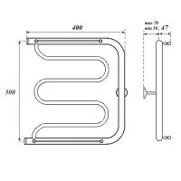 Водяной полотенцесушитель Point Фокстрот 500x400 с полкой Хром арт-PN25554P — фото 5, Водяные полотенцесушители
