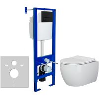 Комплект унитаза Ceramicanova Play CN3001 с инсталляцией Berges Atom 410 040340 с сиденьем Микролифт арт-CN3001+040340 — фото 1, Комплекты унитаз + инсталляция