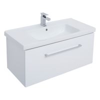 Тумба BIG INN, 100 см, подвесная, 1 ящик + выдвижной внутренний ящик, белый глянец арт-77.0205W — фото 9, Тумбы под раковину