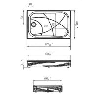 Акриловый поддон для душа 1MarKa Freya New 120x80 Белый арт-01пфн1280п — фото 2, Акриловые душевые поддоны
