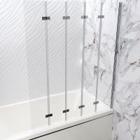 Шторка на ванну Radomir Смайл 116x140 профиль Хром стекло прозрачное арт-1-08-2-0-0-199 — фото 2, Складные шторки для ванной