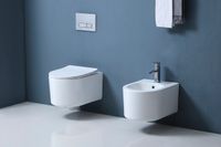 Биде подвесное AQUATEK МИЯ , 490*370*300 мм, цвет белый арт-AQ1004-00 — фото 6, Биде подвесные