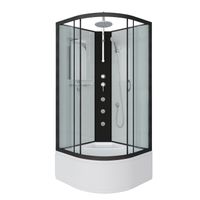 Душевая кабина Niagara Classic NG-6707-14BKTG (80х80х210) высокий поддон(40см),черный,стекло прозрач арт-67071414BKTG — фото 1, Душевые кабины