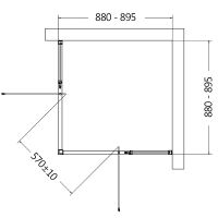 Душевой уголок AQUAme 90x90 профиль Черный матовый стекло прозрачное арт-AQM7102-2-9 — фото 2, Квадратные душевые уголки