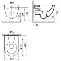 Унитаз Creavit Free подвесной Зеленый нил без сиденья арт-FE322-11NY00E-0000 — фото 2, Подвесные унитазы
