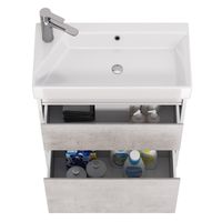 Товар: Тумба SLIM, 65 см, подвесная/напольная, 2 ящика, белый глянец / бетон арт-99.0503 - фото 8 Тумба SLIM, 65 см, подвесная/напольная, 2 ящика, белый глянец / бетон арт-99.0503 — фото 8, Тумбы под раковину