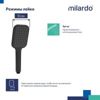 Ручной душ Milardo Ideal Spa 1F Черный матовый арт-ILS1FBSM18 — фото 3, Лейки для душа