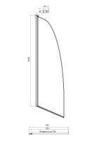 Душевая перегородка Ambassador Walk-in 80х200 профиль Хром стекло прозрачное арт-15031132 — фото 2, Душевые перегородки