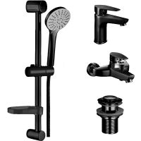 Комплект смесителей Boch Mann Ida B Черный матовый арт-BM10430 — фото 1, Готовые комплекты для ванной комнаты